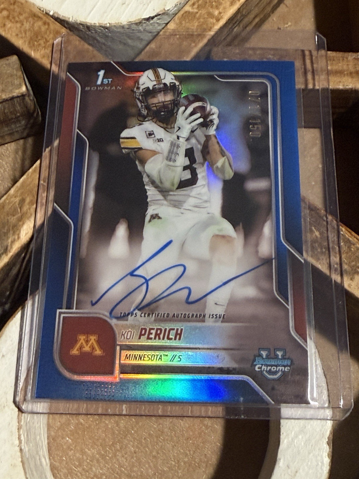 2025 Bowman U Chrome Koi Perich 1st Blue Refractor On-Card Auto /150