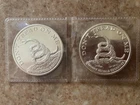 2 Pcs. 1 Troy Ounce.999 Fine Silver.  Great price.  Don’t Tread On Me Rounds.