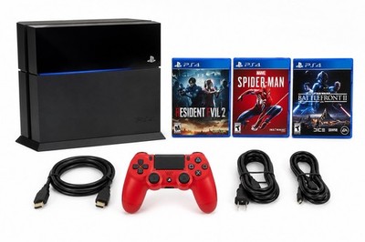 Sony PlayStation 4 500GB Console Bundle W/ Controller & Cords & Game Tested