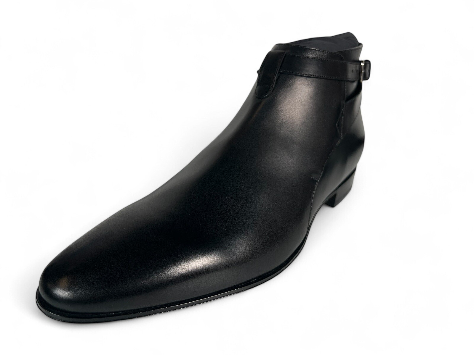 Stivaletti Saint Laurent in pelle nera $1.500 taglia US 15 EU 48 Made in Italy