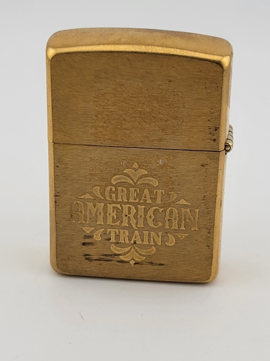 UNFIRED 1995 SOLID BRASS ZIPPO WIND PROOF LIGHTER GREAT AMERICAN