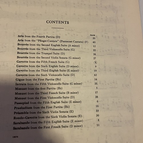 Álbum de Bach de 21 Piezas Favoritas para Piano Heinze Volumen 12 Partituras Schirmer - Imagen 4 de 6