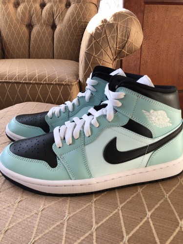 Nike Air Jordan 1 Mid Aqua Blue Tint Womens 9 Mens 7.5 Teal Black BQ6472-300 - Picture 1 of 6