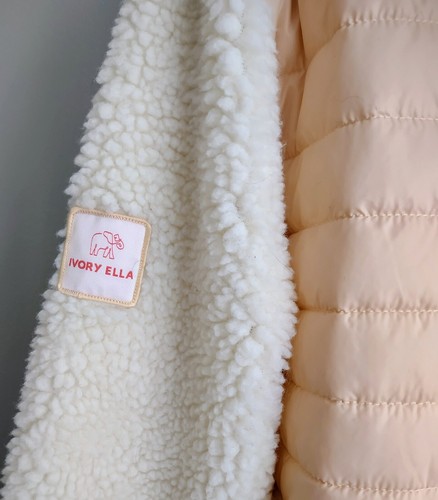 Ivory Ella Puffer Sherpa Jacket Size Medium New with Tags Winter Warm Jacket - Picture 4 of 9