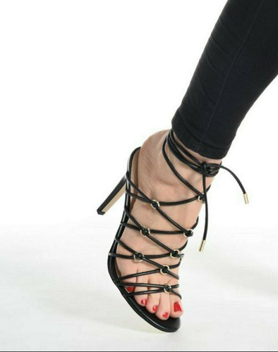Sandali Neri Cinturini Intrecciati Originali GUESS Aeyla NUOVE DI FABBRICA  -36- | eBay