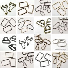Metal Sewing Repair Bag Making Accessories x 2  D Rings Clips Connectors Pair