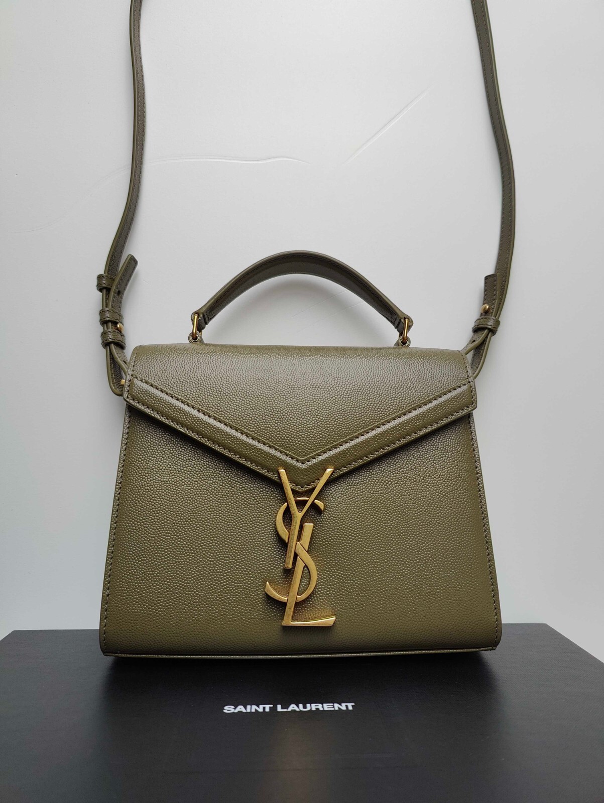 Yves Saint Laurent YSL Cassandra Mini Manico Superiore in Vert Kaki