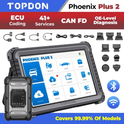 TOPDON Phoenix Plus 2 TOPDON Scanner Diagnostic Scan 10.1  Touch Screen