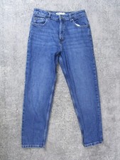Zara Jeans Womens 8 Staight Blue Medium Wash Denim Pants Bottoms Casual