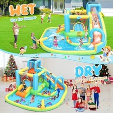 ALL-in-1 Inflatable Bounce House Water Slide Park with Splash Pool for Backyard