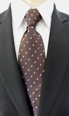 NEU - Altea Herren Anlass/Business Krawatte - dunkelbraun - helles Muster- Seide