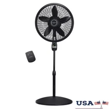 18 Inch Oscillating Pedestal Fan Remote Control 3 Speed Adjustable Height Indoor