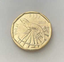 2012 Fiji $1 KM336 Banded Iguana Uncirculated