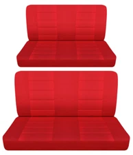 Solid Front and Rear bench car seat covers fits 1964 Chevy Impala 4 door   red