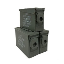 3 Cans Three 30 Cal Grade 1 Empty Ammunition Case. M19A1 Ammo Cans