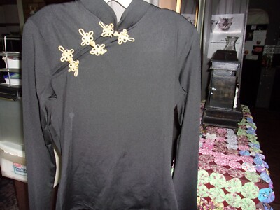 ASIA TOP, womans sz. l-runs small.17' ACROSS CHEST. GOLTONE FROGS.