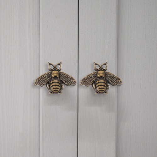 10 Pcs Bee Drawer Knobs Bumble Pulls Antique Single Hole Door Handle - Picture 2 of 12