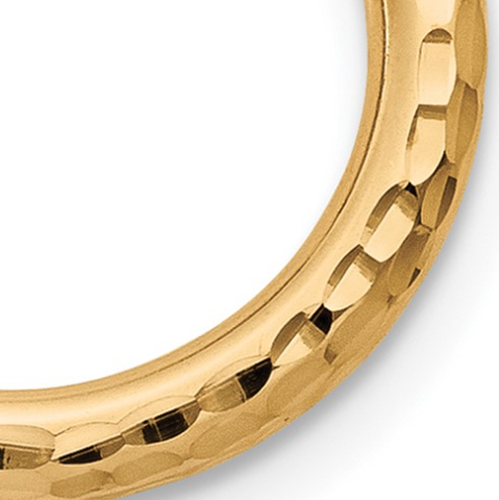 14k Fine Yellow Gold Diamond Cut Small Dainty Round Cute Gorgeous Hoop Earrings - Afbeelding 6 van 7