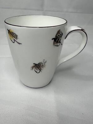 Vintage Queensberry Staffordshire Fine Bone China England Mug Cup Fly Fishing