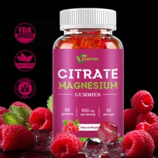 Magnesium Gummies-High Absorption 600mg Magnesium Citrate Muscle&Bone Health