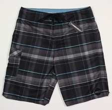 Men's O'NEILL Black Gray Teal Board / Surf Shorts 30 NWT NEW Amazing 