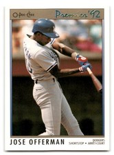 Jose Offerman 1992 O-Pee-Chee Premier Baseball #123 Los Angeles Dodgers