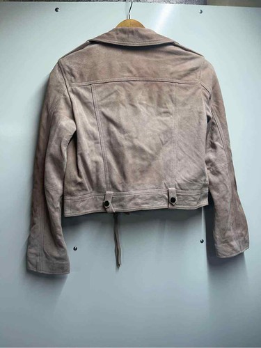 ALLSAINTS Dalby Suede Biker Jacket in Dusty pink Size 4 MSRP$549 New With tags - Picture 8 of 12
