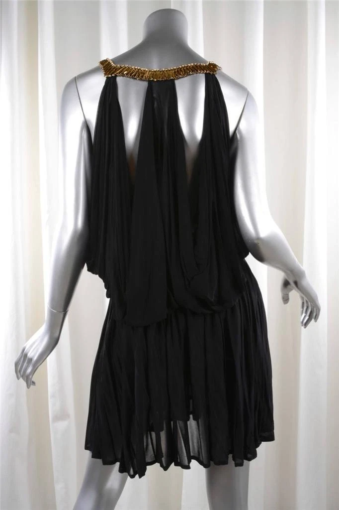 Abito camicetta Alexander McQUEEN Donna Gioiello Nero Drappeggiato Cowl 38 2