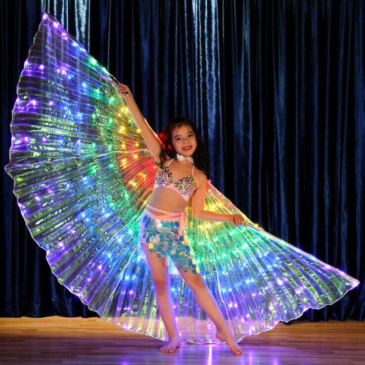LED Schmetterlingsflügel Feenflügel für Kinder, Light Isis Flügel Bauchtanz  Engelstanz Flügel, Leuchtende Performance-Kleidung für Halloween und