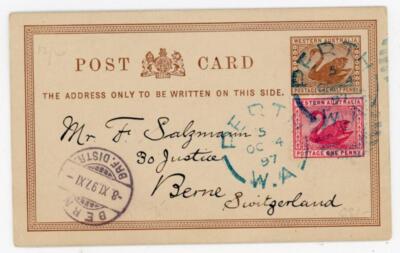 Western Australia POSTAL CARD-HG:6-UPRATED-SG#103-PERTH-OC/4/97