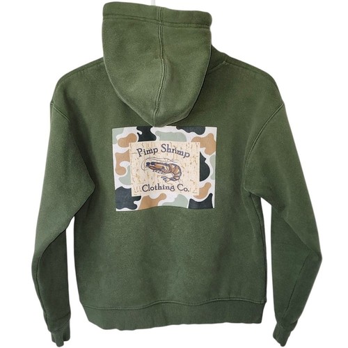 Pimp Shrimp Forrest Green Hoodie Sz. L - Picture 2 of 9