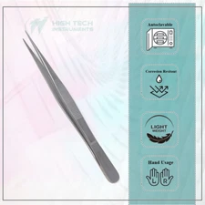 Surgical Precision Point Tweezers Stainless Steel Lab Forceps for Firm Grip 6"