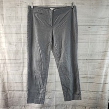 J Jill Womens Cropped Pants Sz 10 Blue Black Mid Rise Cotton Blend