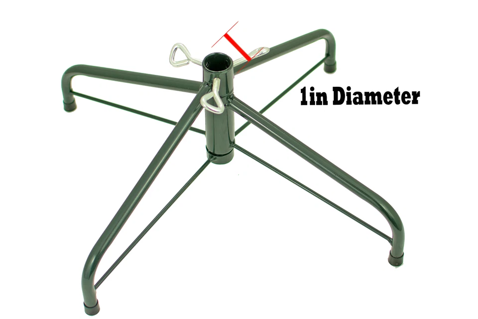16in Green Metal Tree Base Stands, Artificial Christmas Trees Folding Legs - Image 3 of 4