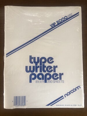 Vintage Norcom VIP 2000 Home & Office type writer paper - 200 Sheets 8.5 x11
