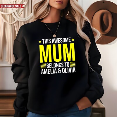 This Awesome Mum Belongs To personalisiertes Sweatshirt Muttertagsgeschenk Damen Oberteil