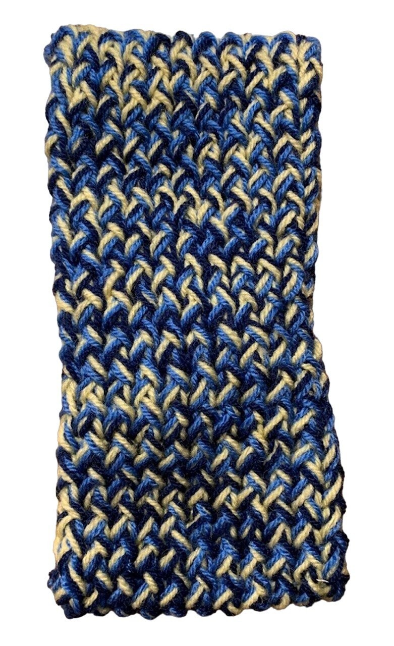 Hand Knitted Headband Winter Hairband Bandeau Ear Warmers Navy Blue