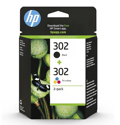 HP 302 Black + HP302 Tri- Colour Tintenpatrone  Druckerpatronen Neu)MHD 12.2025)