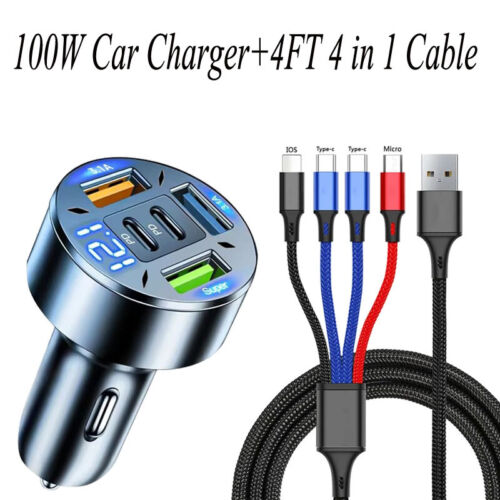 100W 5-Ports Type-C USB Fast Car Charger Adapter For iPhone 16 15 14 13 Pro Max - Picture 19 of 21