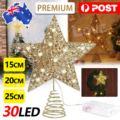 LED Tree Topper Star Christmas Decoration Top Xmas Star Light Up ...