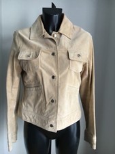 Real Suede Jacket Coat Tan Freemans Uk 12 Short Mid Length Womens Casual