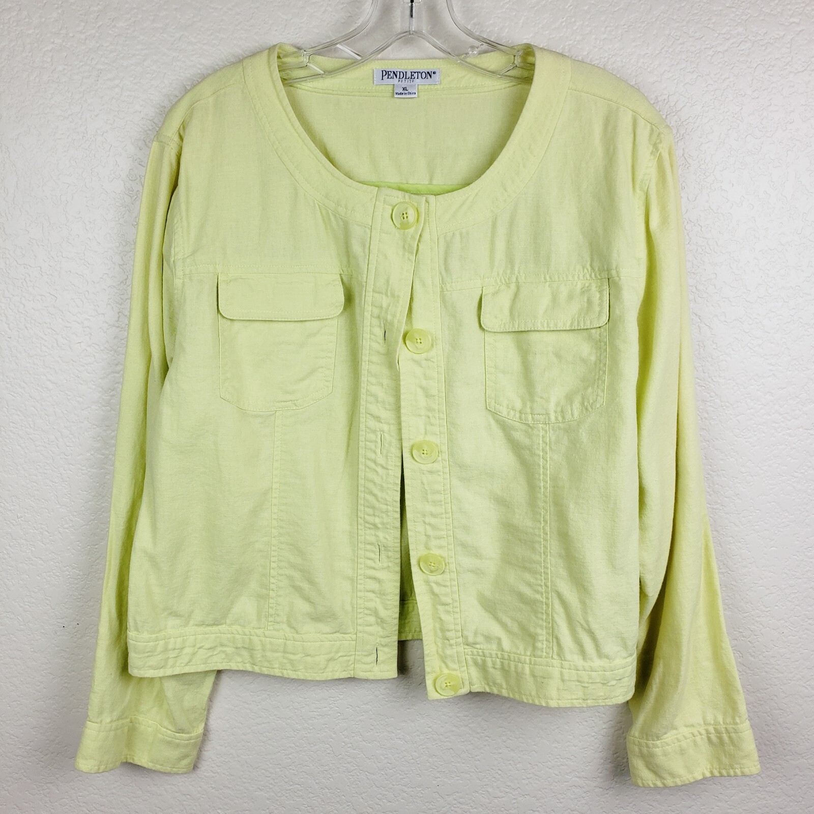Pendleton Linen/Rayon Lightweight Jacket Lemon Ye… - image 1