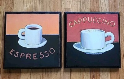 2 Kitchen Decor Coffee / Espresso & Mocha 12 x 12 Wall Art (FRAMED)