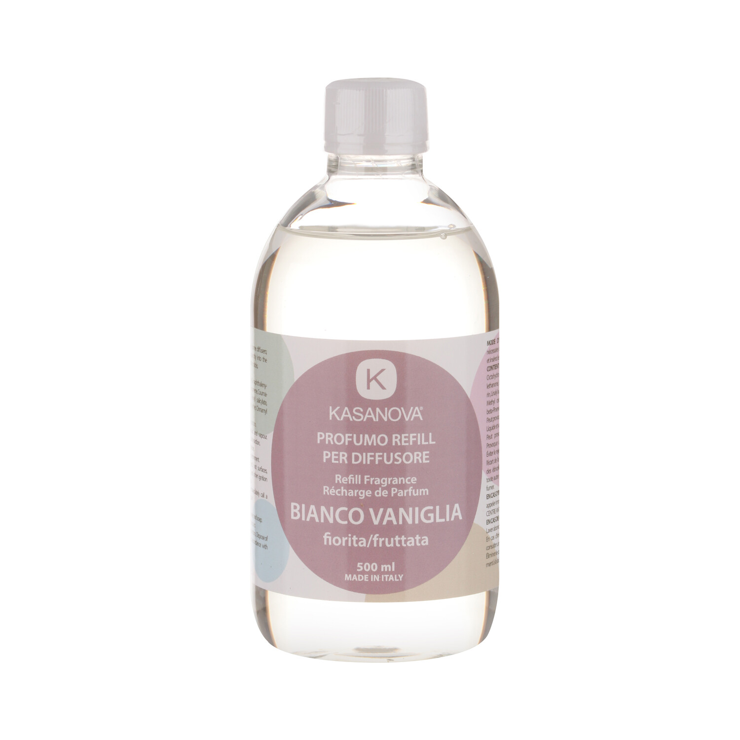 Ricarica Bianco Vaniglia 500 ml, perffusore ambienti Luca Trazzi trasparente