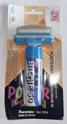 Light Blue Zig Posterman Biggie 50 Waterproof Art Sign Poster Pen Huge 50mm Nib