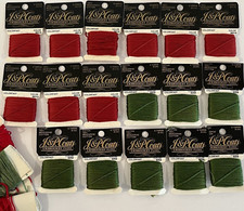 Vtg J  P Coats Embroidery Floss Lot 16 New Unused XStitch Green Red 3013 6258