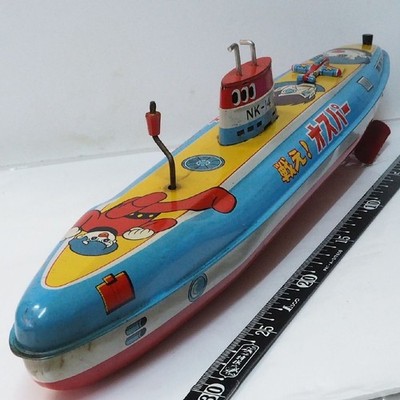 Vintage Yonezawa Osper Submarine NK-14 Friction Tin Toy Japan Rare