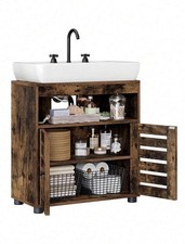 Rustic Under Sink Cabinet Vanity Industrial Bathroom Cupboard Storage Unit Shelf