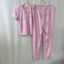 Juicy Couture NWT Muse Bling Sleepwear 2 Pc Pink Pajama Set Size Medium