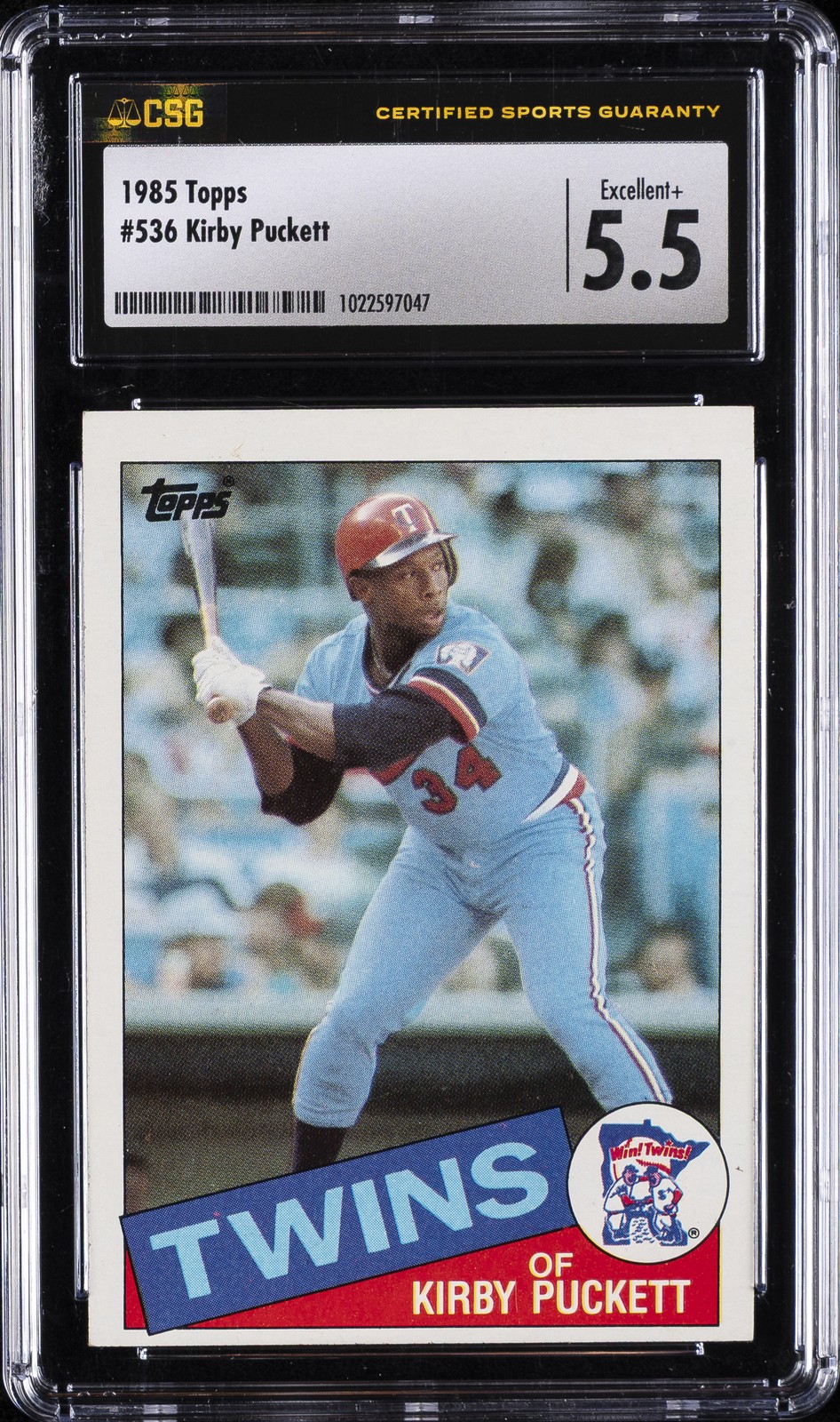 1985 TOPPS #536 KIRBY PUCKETT CSG 5.5